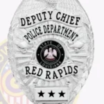 Classic Eagle Top Shield Badge with Sunburst Background, 4 Raised Text Panels, Braid Border view 2