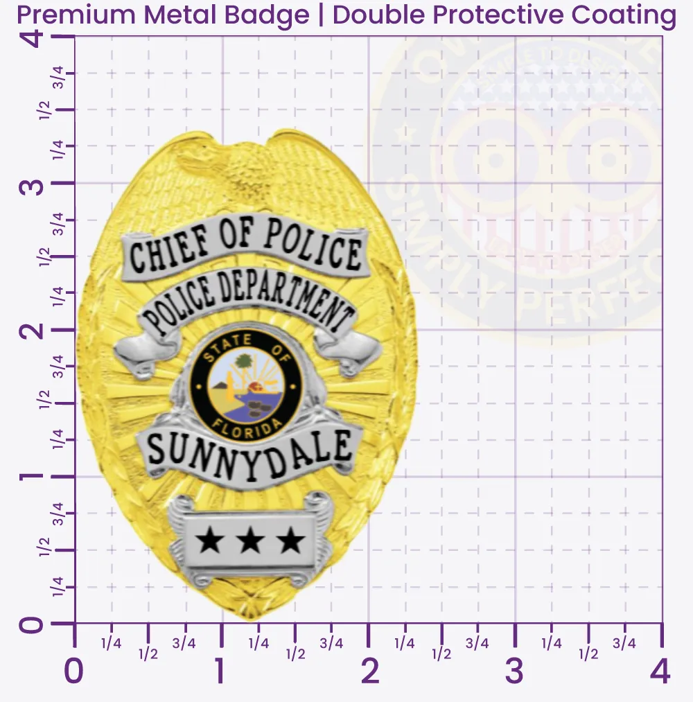 12-D17-2 Custom Police Badges And Design, Create, Build and Order Personalized Police Badges Officer Badges Gold Badges 3.35 Premium