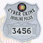Modern Shield Badge with Architecture Motif, 3 Text Panels, Classic Line Border view 4