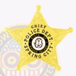 Modern 5 Pointed Star Shield Badge with Reef Accents, Rounded Points view 2