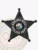 Custom black five-point star badge for Spring Hill Police, featuring a white circular banner with "Spring Hill Police Dept." text and central Minnesota state seal, designed with safety pin attachment.