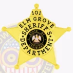 Modern 5 Pointed Star Sheriff Badge with Rounded Points, 4 Text Panels, Classic Line Border view 2