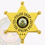 Traditional 6 Point Star Badge with Rounded Tips, 3 Text Panels, No Border view 1