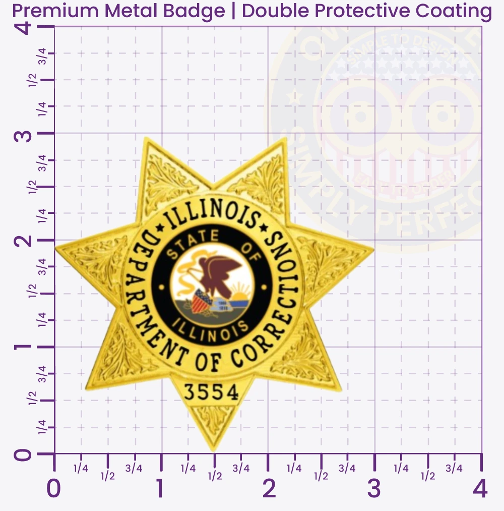 15-H11-1CB Custom Corrections Badges Correctional Badges Prison Badges Jail Badges Gold 3 Premium