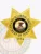 Custom metal badge in gold with safety pin attachment, designed in a star shape to signify authority. The badge prominently features the words "Department of Corrections" around a central circular emblem showcasing the state seal of Illinois, which includes an eagle and the state flag. The text "State of Illinois" encircles the seal, while the number "3554" is displayed at the bottom, possibly signifying a badge number. This badge represents professionalism and dedication within the corrections field, emphasizing its importance in law enforcement.