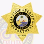 Professional 7 Point Star Sheriff Badge with Laurel Background, 3 Text Panels, Classic Line Border view 2