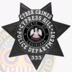 Traditional 7 Pointed Star Badge with Laurel Accents, Top Ribbon, 4 Text Panels, Classic Lined Edge view 4