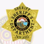 Traditional 7 Point Star Badge with Floral Accents, 4 Text Panels, 2 Ribbon Panels, Line Border view 2