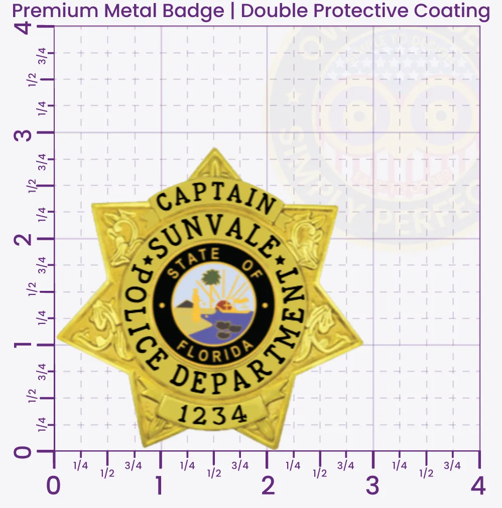 16-H20 Custom Police Badges And Design, Create, Build and Order Personalized Police Badges Officer Badges Gold Badges 2.80 Premium
