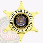 Modern 6 Pointed Star Sheriff Badge with Rounded Points view 1