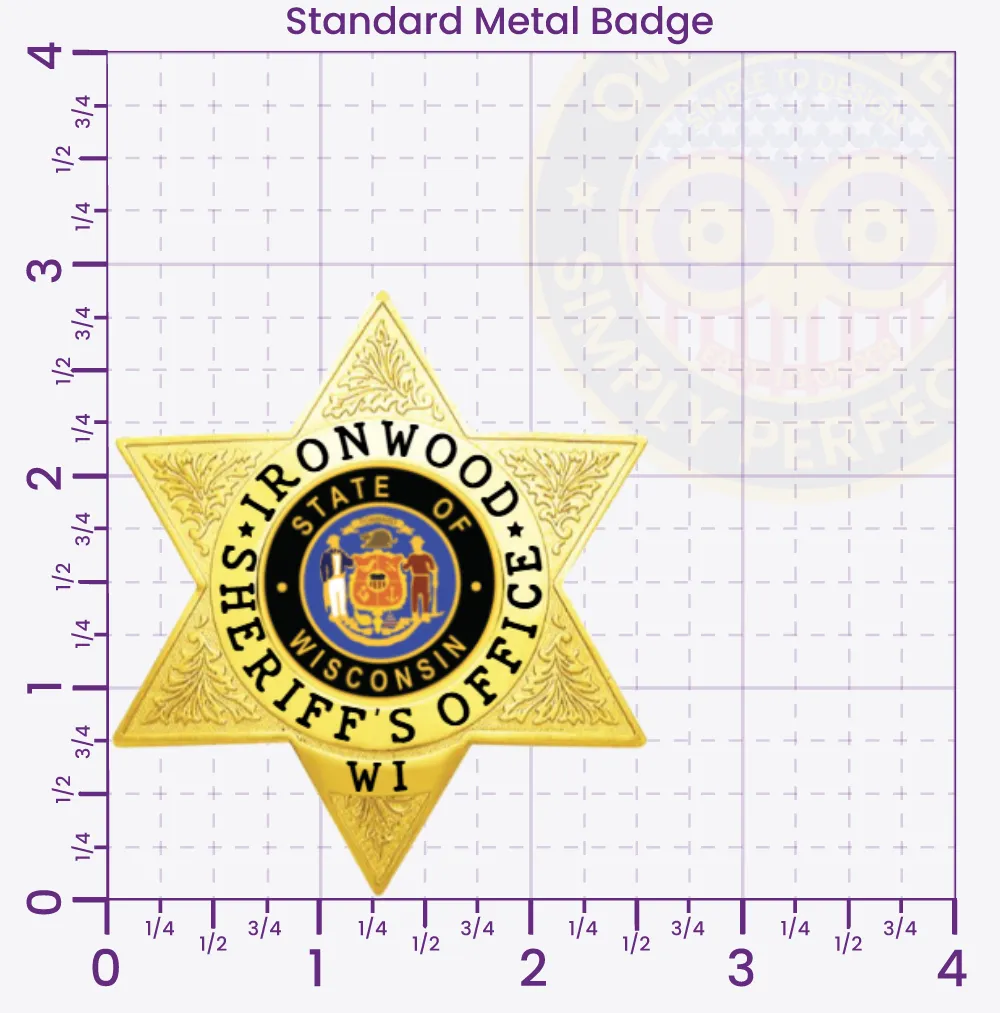 18-H14 Buy Custom Sheriff Badges And Design Create Build and Order Personalized Sheriff Badges Deputy Gold Badges 2.83 Standard