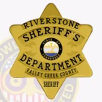 Vintage 6 Point Star Sheriff Badge with Smooth Background, 5 Text Panels, 2 Ribbon view 2