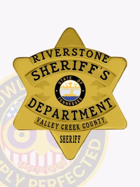 18-P1 Buy Custom Sheriff Badges And Design Create Build and Order Personalized Sheriff Badges Deputy Gold Badges