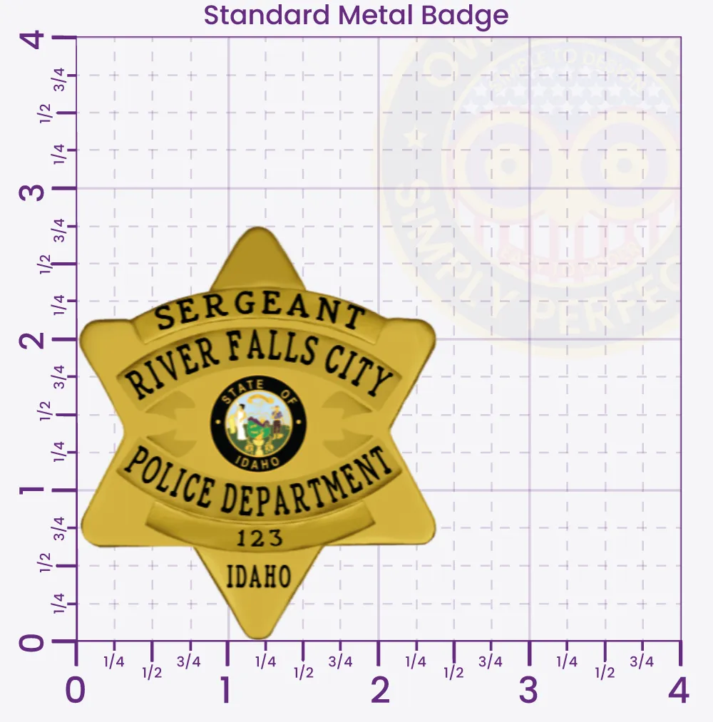 18-P1 Custom Police Badges And Design, Create, Build and Order Personalized Police Badges Officer Badges Gold Badges 2.75 Standard