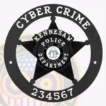 Traditional 5-Point Star Badge with Black Line Accents in Circle Banner, 5 Text Panels, Line Edge view 4