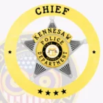Traditional 5-Point Star Badge with Black Line Accents in Circle Banner, 5 Text Panels, Line Edge view 2