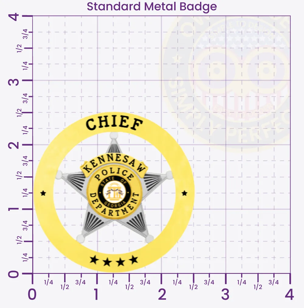 19-A2 Custom Police Badges And Design, Create, Build and Order Personalized Police Badges Officer Badges Gold Badges 2.5 Standard