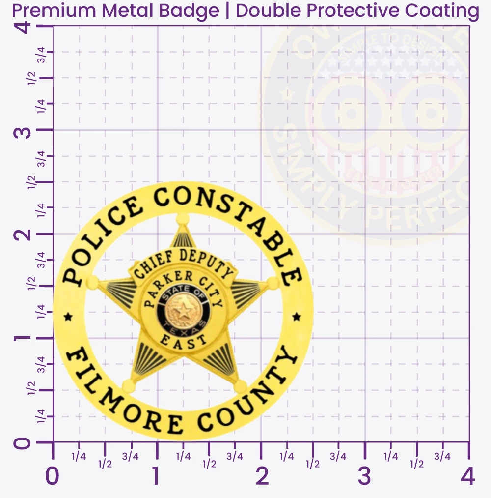19-A2CB Buy Custom Constable Badges And Design, Create, Build and Order Deputy Badges Gold 2.5 Premium