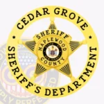 Classic 5-Point Star Sheriff Badge in Circle Banner with Black Line Accents view 1