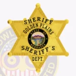 Sleek 6 Pointed Star Sheriff Badge with Round Points, Textured Background, 4 Ribbon view 2