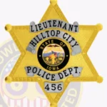Modern 6 Point Star Badge with Textured Background, 4 Ribbon Text Panels, Reef Lined Border view 2