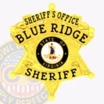 Contemporary 6 Pointed Star Sheriff Badge with Rounded Points, 3 Ribboned view 1