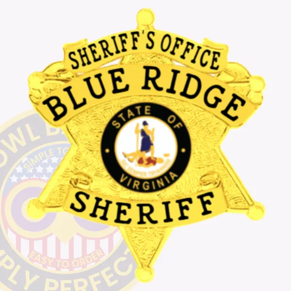 19-F3 Buy Custom Sheriff Badges And Design Create Build and Order Personalized Sheriff Badges Deputy Gold