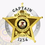 Traditional 5-Pointed Star Badge with Circle Banner, Rounded Points view 1