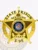 Detailed image of a custom metal badge in gold color with safety pin attachment, featuring a five-pointed star shape. The badge is marked with "STATE PRISON" and "SERGEANT" at the top. The central emblem highlights the "STATE OF WISCONSIN" along with "SNOSE OF CORRECTIONS," while the base includes "GUARD" and the number "S-95," showcasing its significance in law enforcement.