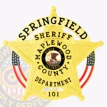 Heritage 5-Point Star Sheriff Badge with Circle Banner, 2 Flags, Rounded Points view 1