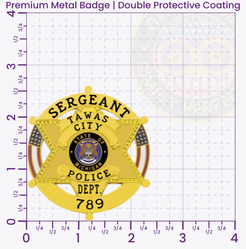 19-H20 Custom Police Badges And Design, Create, Build and Order Personalized Police Badges Officer Badges Gold Badges 2.625 Premium