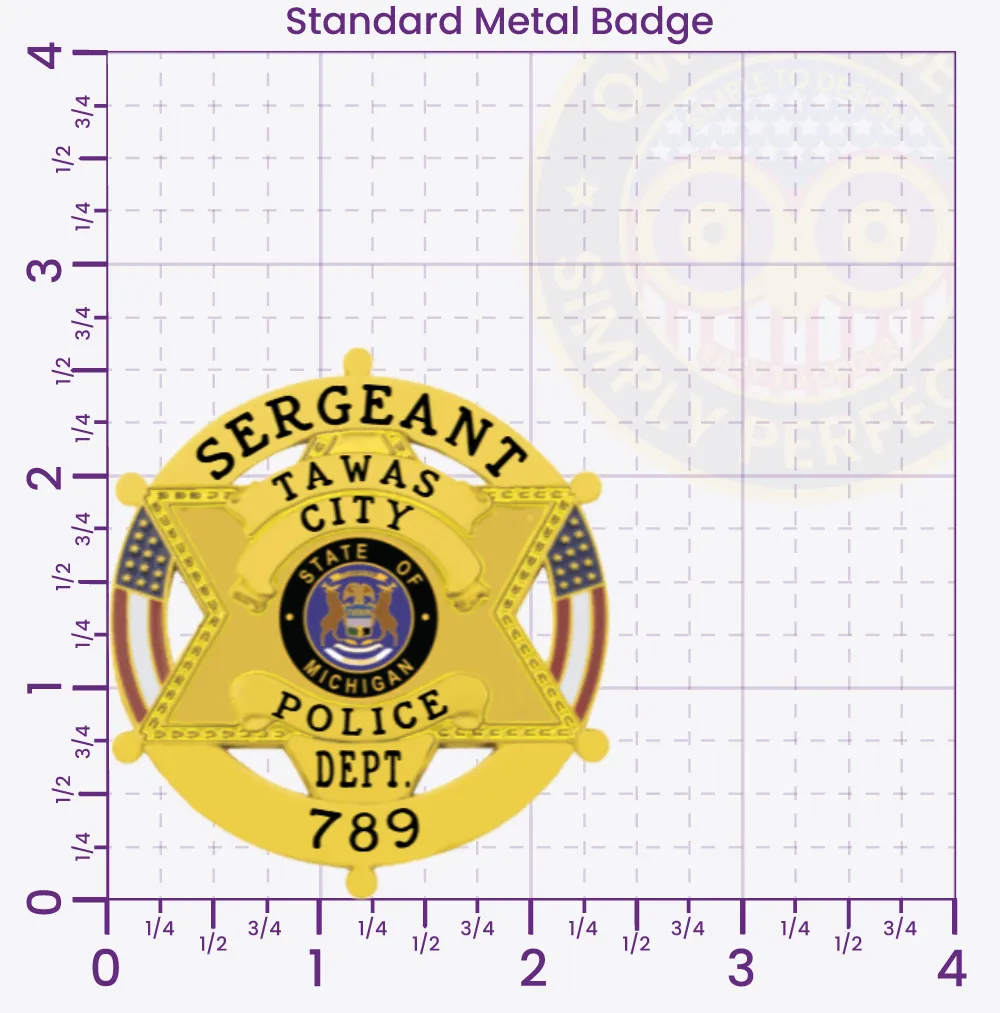 19-H20 Custom Police Badges And Design, Create, Build and Order Personalized Police Badges Officer Badges Gold Badges 2.625 Standard