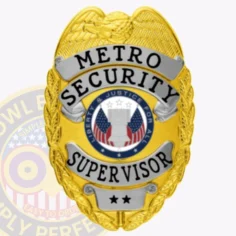 2-c10-2ob buy custom security officer badges and design, create, build and order security badges metro security gold silver