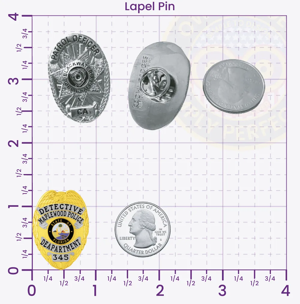 2-C12CMB Custom Badges And Design, Create, Build and Order Custom Badges Personalized Badges Officer Badges Maplewood Police Gold Lapel Pins