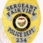 Modern Eagle Top Shield Badge, 4 Ribboned Text Panels, Reef Border view 2