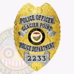 Traditional Eagle Top Badge with Floral Center, 4 Text Panels, Laurel Edge view 1