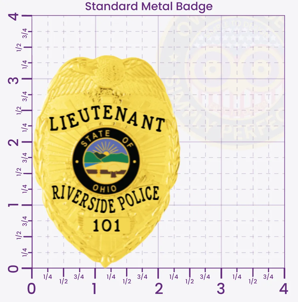 2-C13-4 Custom Police Badges And Design, Create, Build and Order Personalized Police Badges Officer Badges Gold Badges 3.35 Standard