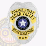 Classic Eagle Top Shield with 4 Ribboned Text Panels, Reef Edged Border Badge view 1