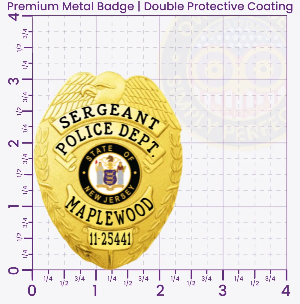 2-C14PLB Buy Custom Police Badges And Design, Create, Build and Order Personalized Police Badges Officer Badges Gold Badge 3.125 Premium