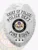 Featuring a custom metal badge in a polished silver finish, this design prominently displays "Chief of Police" along with "Police Dept." The central emblem represents Arkansas, encircled by a black band featuring "Pine Ridge." A safety pin attachment allows for practical and secure wear on various garments.