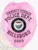 Pink metal badge with an eagle perched at the top, customized for Hillsboro Police Community Outreach, displaying black lettering on curved pink scrolls stating "COMMUNITY OUTREACH," "POLICE DEPT.," and "HILLSBORO," with badge number "9009" at the bottom, encircling the vibrant Oregon state emblem, secured by a safety pin.
