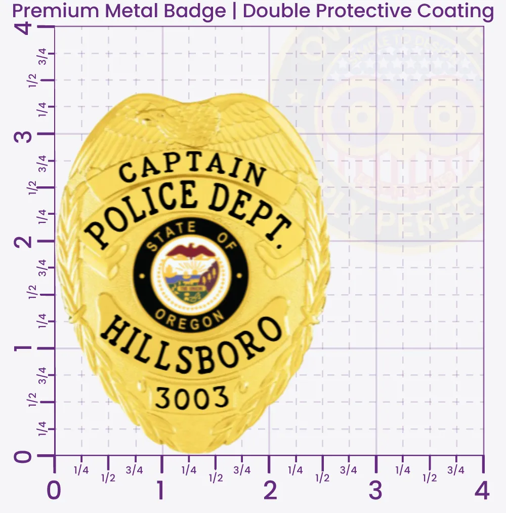 2-C16 Custom Police Badges And Design, Create, Build and Order Personalized Police Badges Officer Badges Gold Badges 3.375 Premium