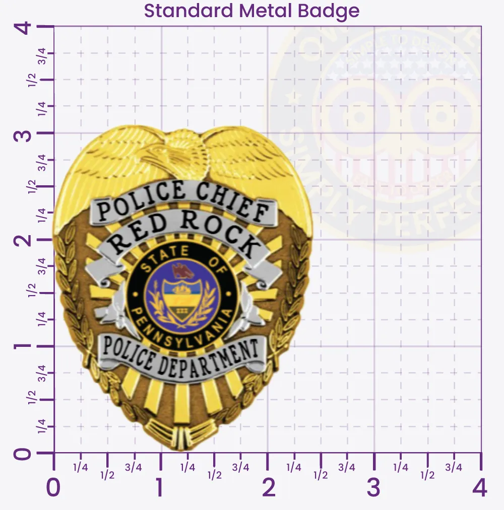 2-D2 Custom Badges And Design, Create, Build and Order Custom Badges Personalized Badges Officer Badges Red Rock Police Gold Badges 3.10 Standard