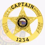 Modern 5 Point Star Badge in Circle Banner with Laurel Accents, 4 Text Panels, Classic Edge view 1