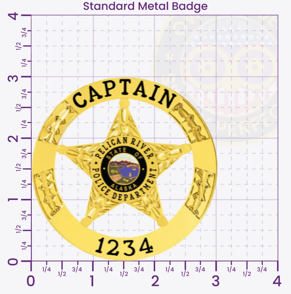 20-H16 Custom Police Badges And Design, Create, Build and Order Personalized Police Badges Officer Badges Gold Badges 3 Standard