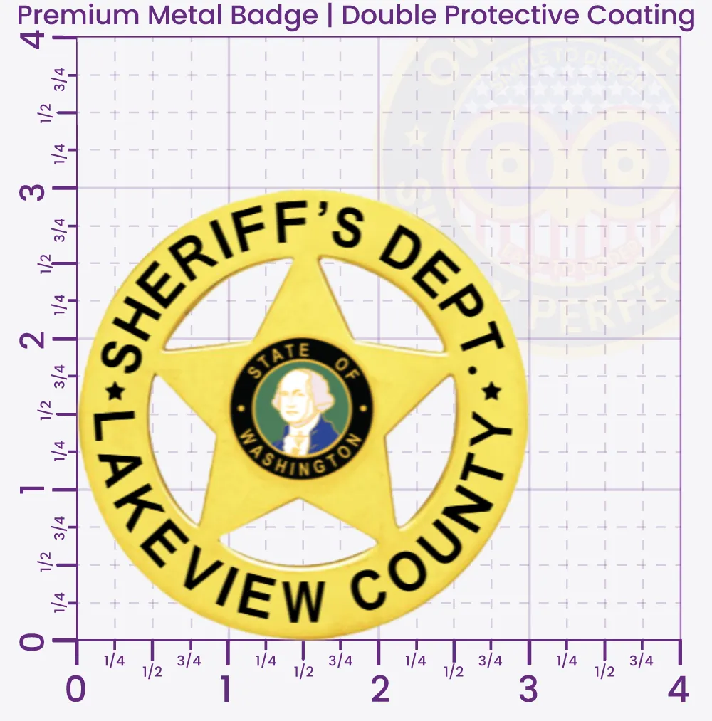 20-A16-2SFB Buy Custom Sheriff Badges And Design Create Build and Order Personalized Sheriff Badges Deputy Gold 3 Premium Badges