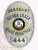 Detailed silver oval police badge for Silver Creek Sergeant featuring a Colorado state seal surrounded by gold rays, framed by silver banners labeled "SERGEANT," "SILVER CREEK," "POLICE DEPARTMENT," and the number "444," designed with a safety pin attachment.