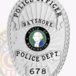 Contemporary Oval Badge Shield with Background Rays, 4 Ribbon Text Panels, Reef Border view 3