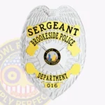 Contemporary Eagle Top Shield Badge with Cross Center, 4 Text Panels, Reef Edge view 1