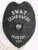 Custom black metal badge for Cedar Rapids police SWAT unit showing a finely detailed eagle at the top edge, bold white text SWAT over CEDAR RAPIDS curved around the colorful Iowa state seal in the middle, POLICE DEPT. and 202 engraved beneath, attached through a safety pin clasp.